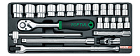 Набор головок и аксессуаров 1/2" 6-32 мм, 24 предмета, в ложементе TOPTUL  GCAT2402